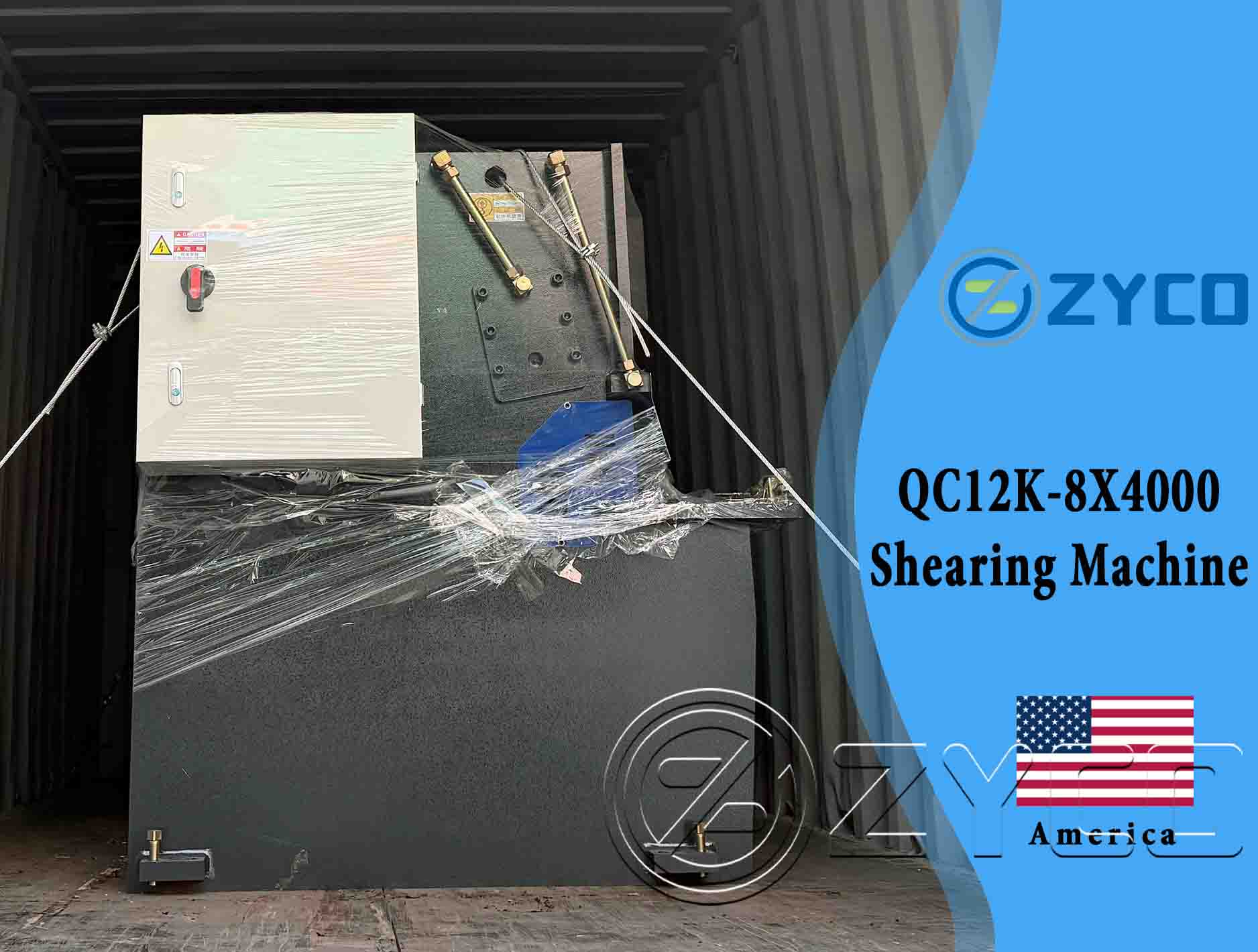 America-QC12K 8X4000 Carbon steel plate hydraulic Shearing Machine