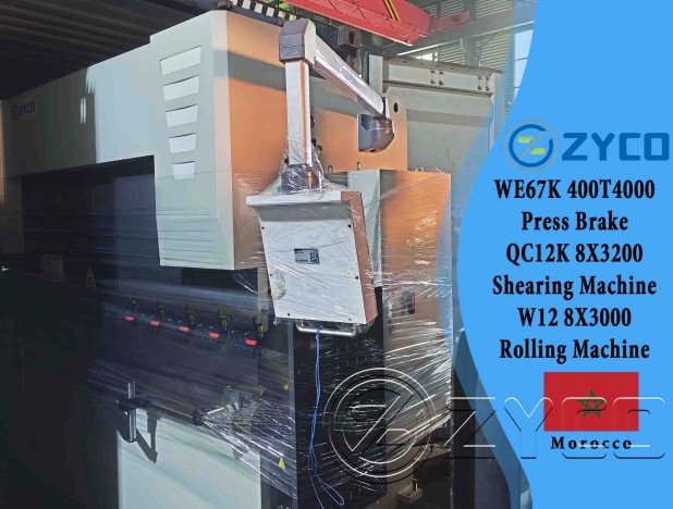 Presse plieuse hydraulique CNC WE67K 400T 4000, cisaille QC12K 8X3200 et rouleuse W12 8X3000