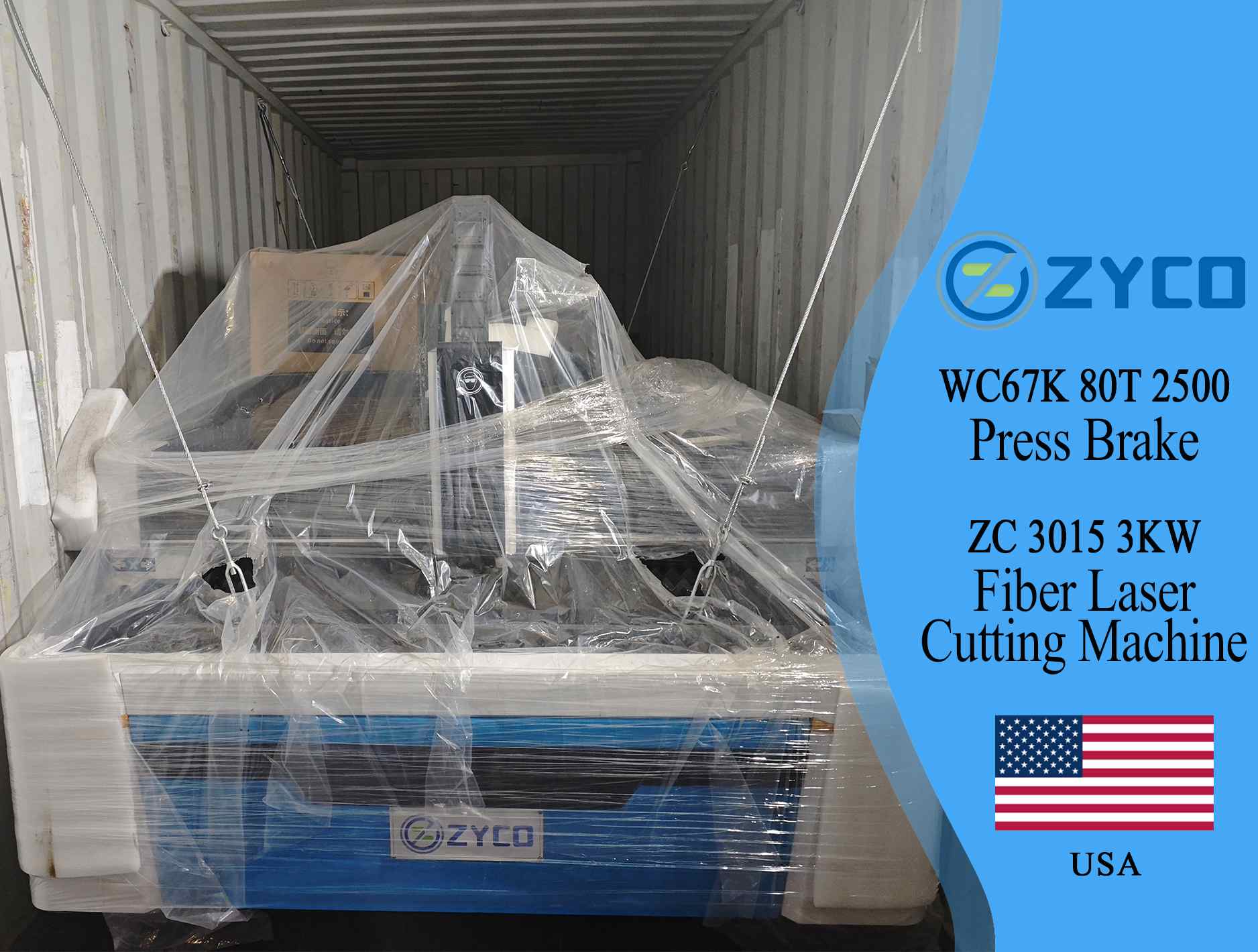 Presse plieuse et machine de découpe laser à fibre USA-ZYCO